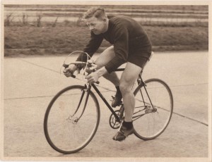 Vic Gibbons Riding 1953 TT Bike